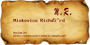 Miokovics Richárd névjegykártya